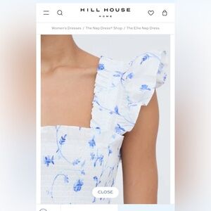 Hill House Ellie Nap Dress NWOT Blue Botanical/Size S